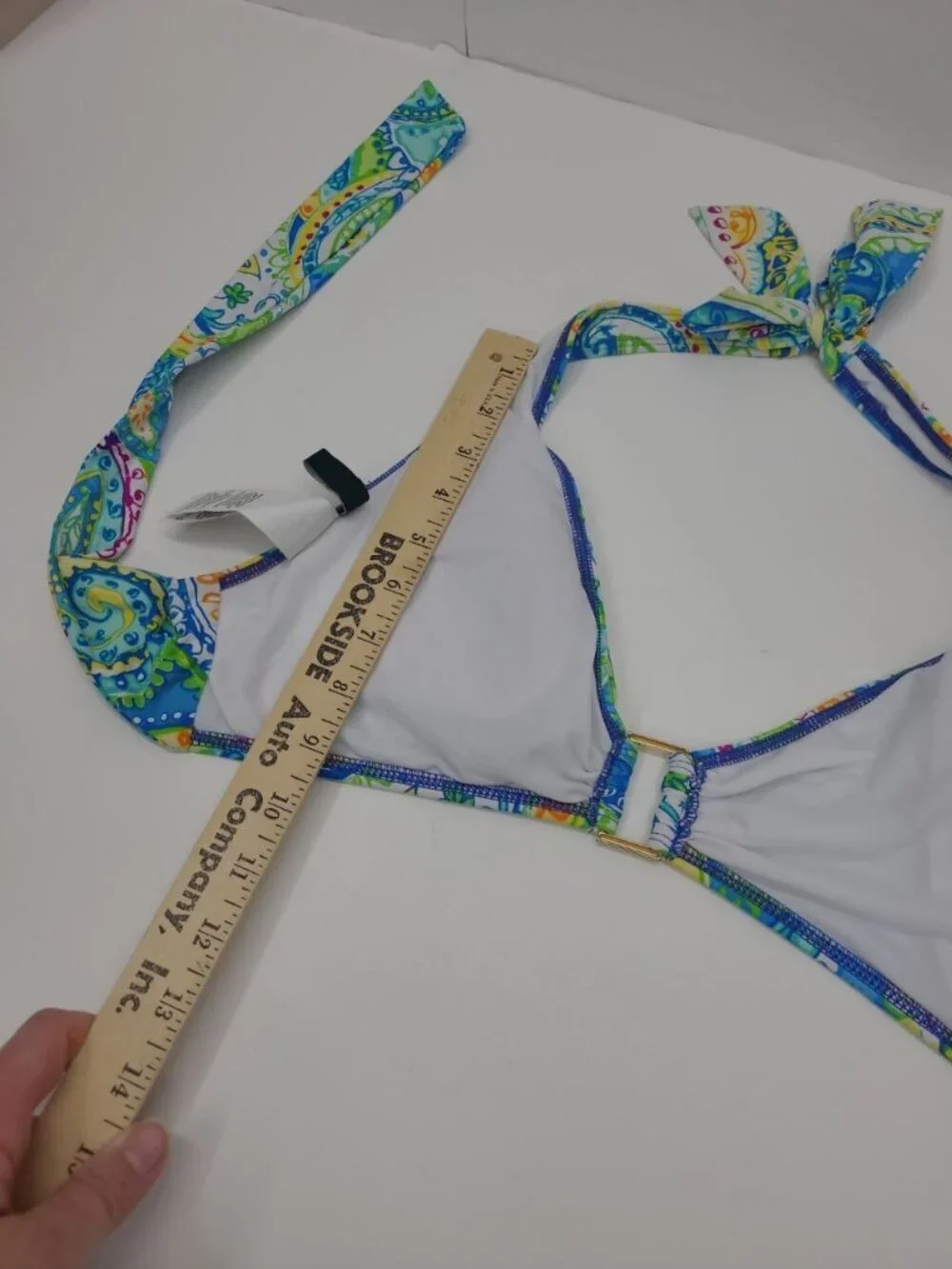 Lauren Ralph Lauren Bikini Top Women's Size 14 Padded Bra Multi Colored Paisley